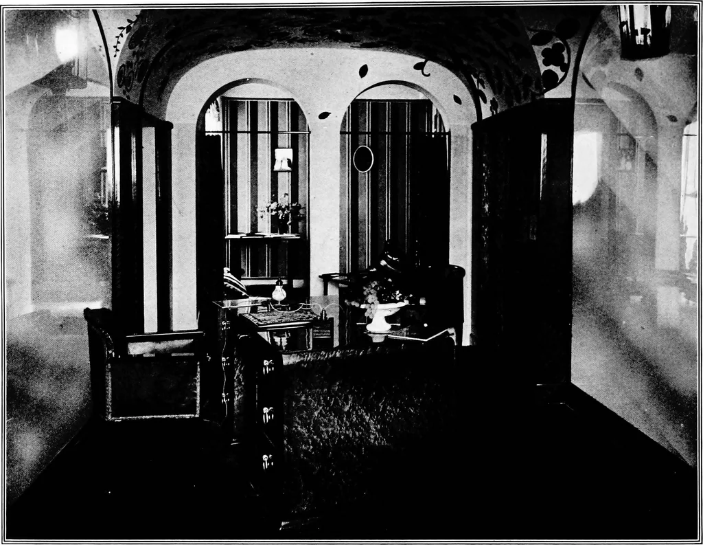 An illustration from The room beautiful; a collection of interior illustrations showing decoration and furnishing details of the important furnishing periods, 1915, leaf 231