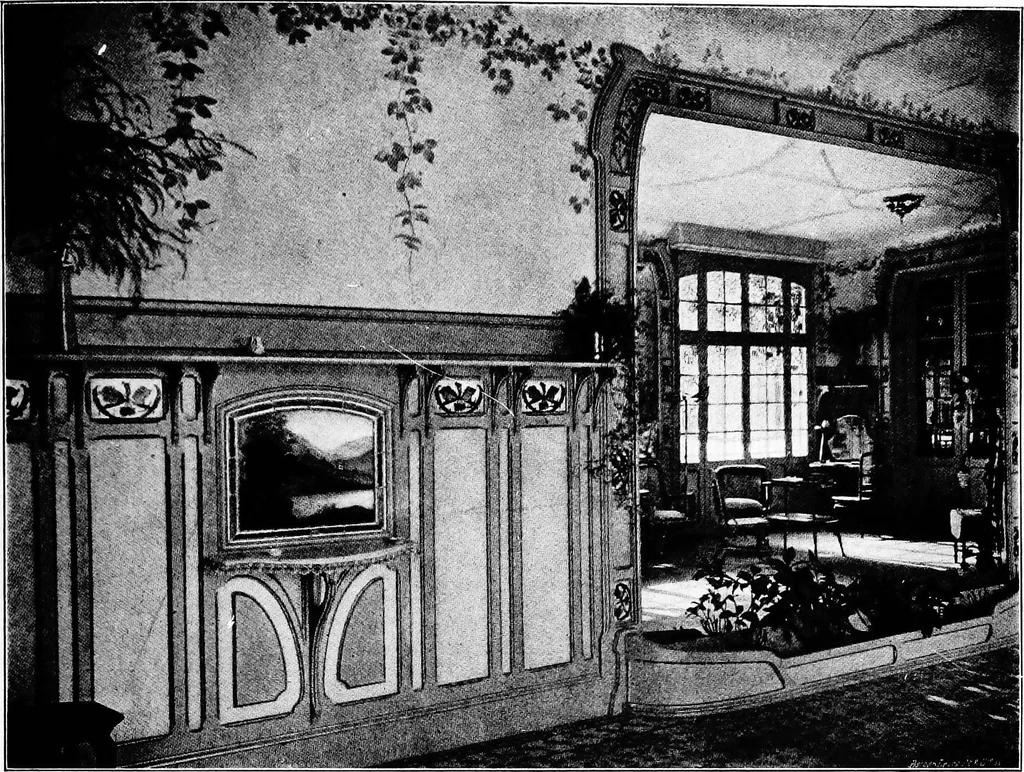 An illustration from The room beautiful; a collection of interior illustrations showing decoration and furnishing details of the important furnishing periods, 1915, leaf 234
