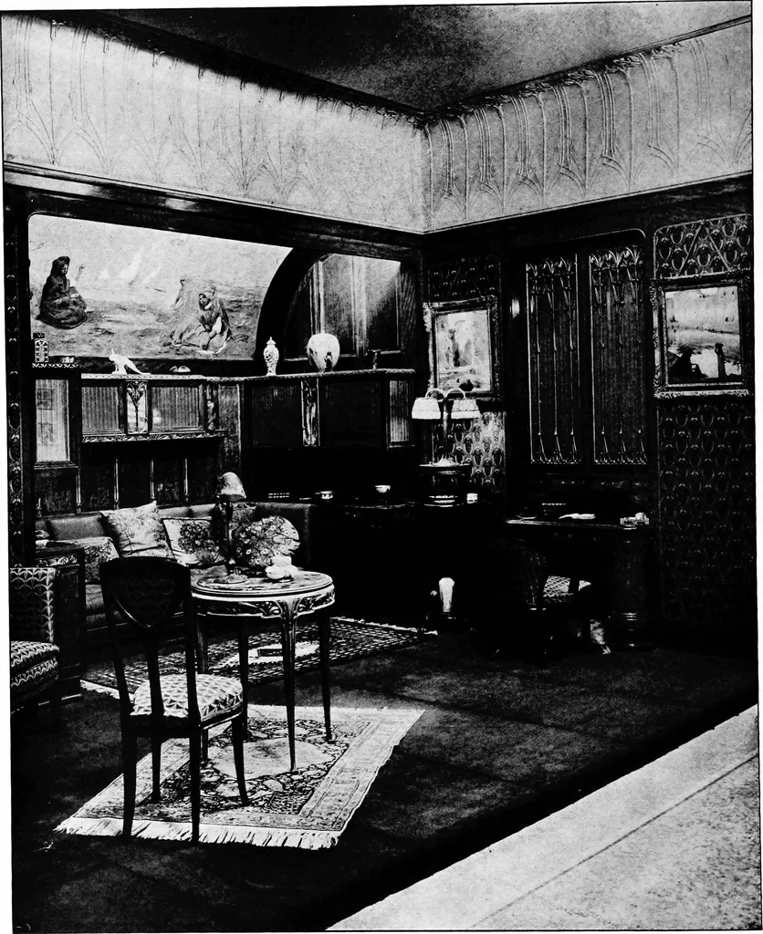 An illustration from The room beautiful; a collection of interior illustrations showing decoration and furnishing details of the important furnishing periods, 1915, leaf 239