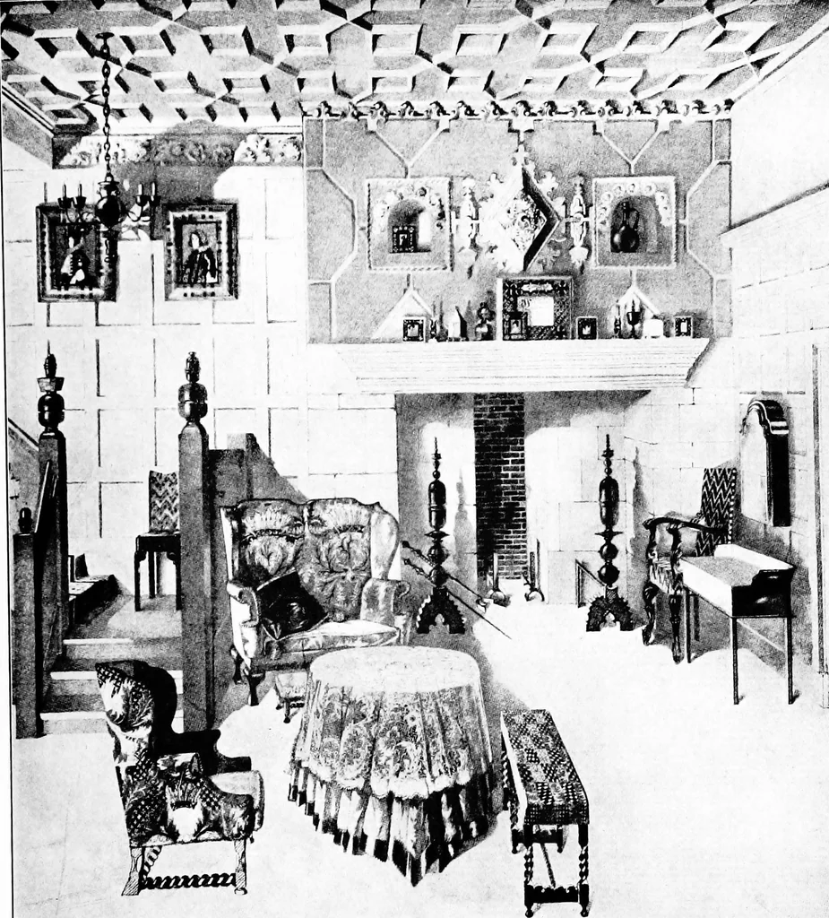 An illustration from The room beautiful; a collection of interior illustrations showing decoration and furnishing details of the important furnishing periods, 1915, leaf 246