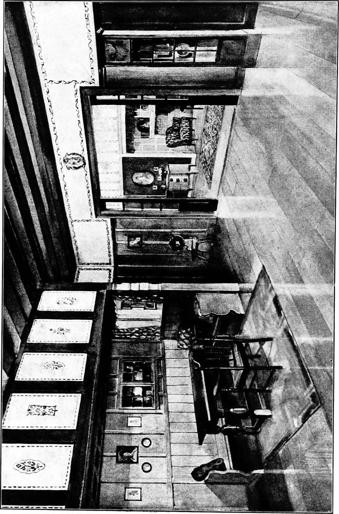 An illustration from The room beautiful; a collection of interior illustrations showing decoration and furnishing details of the important furnishing periods, 1915, leaf 247