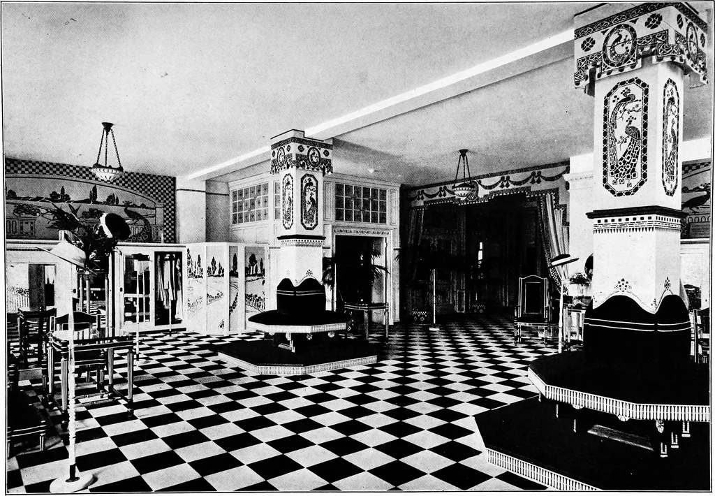 An illustration from The room beautiful; a collection of interior illustrations showing decoration and furnishing details of the important furnishing periods, 1915, leaf 256