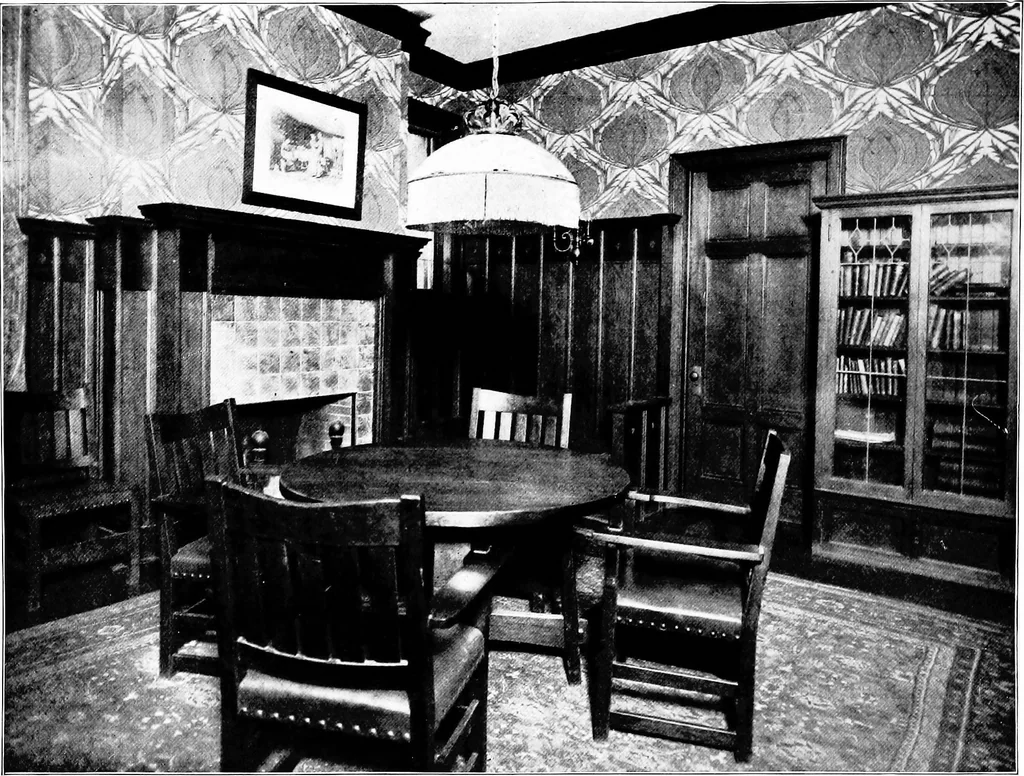 An illustration from The room beautiful; a collection of interior illustrations showing decoration and furnishing details of the important furnishing periods, 1915, leaf 271
