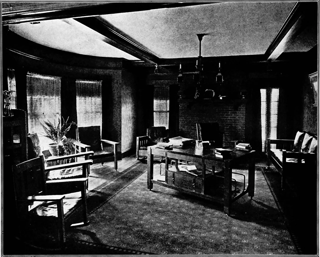 An illustration from The room beautiful; a collection of interior illustrations showing decoration and furnishing details of the important furnishing periods, 1915, leaf 281