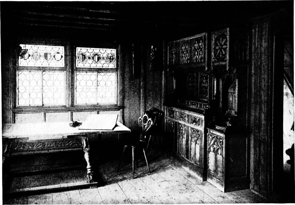 An illustration from The room beautiful; a collection of interior illustrations showing decoration and furnishing details of the important furnishing periods, 1915, leaf 32