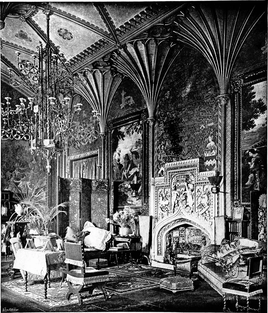 An illustration from The room beautiful; a collection of interior illustrations showing decoration and furnishing details of the important furnishing periods, 1915, leaf 35