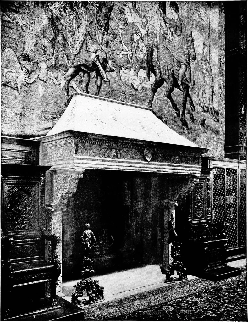 An illustration from The room beautiful; a collection of interior illustrations showing decoration and furnishing details of the important furnishing periods, 1915, leaf 38