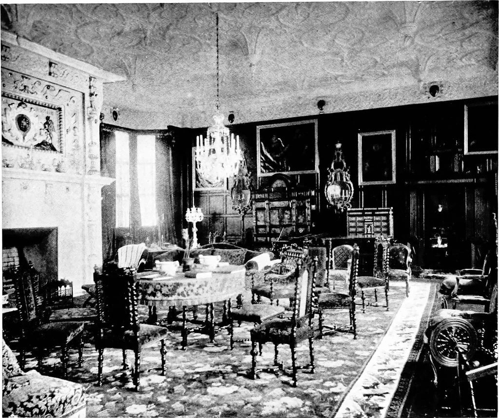 An illustration from The room beautiful; a collection of interior illustrations showing decoration and furnishing details of the important furnishing periods, 1915, leaf 45