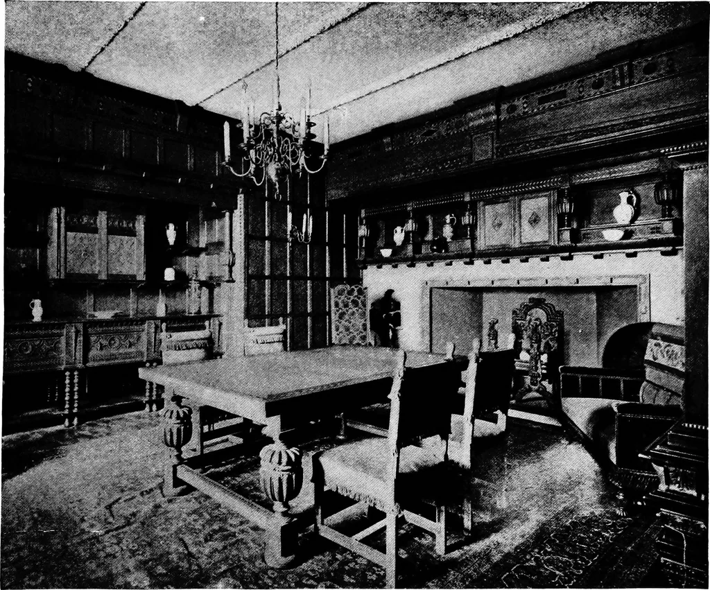 An illustration from The room beautiful; a collection of interior illustrations showing decoration and furnishing details of the important furnishing periods, 1915, leaf 48