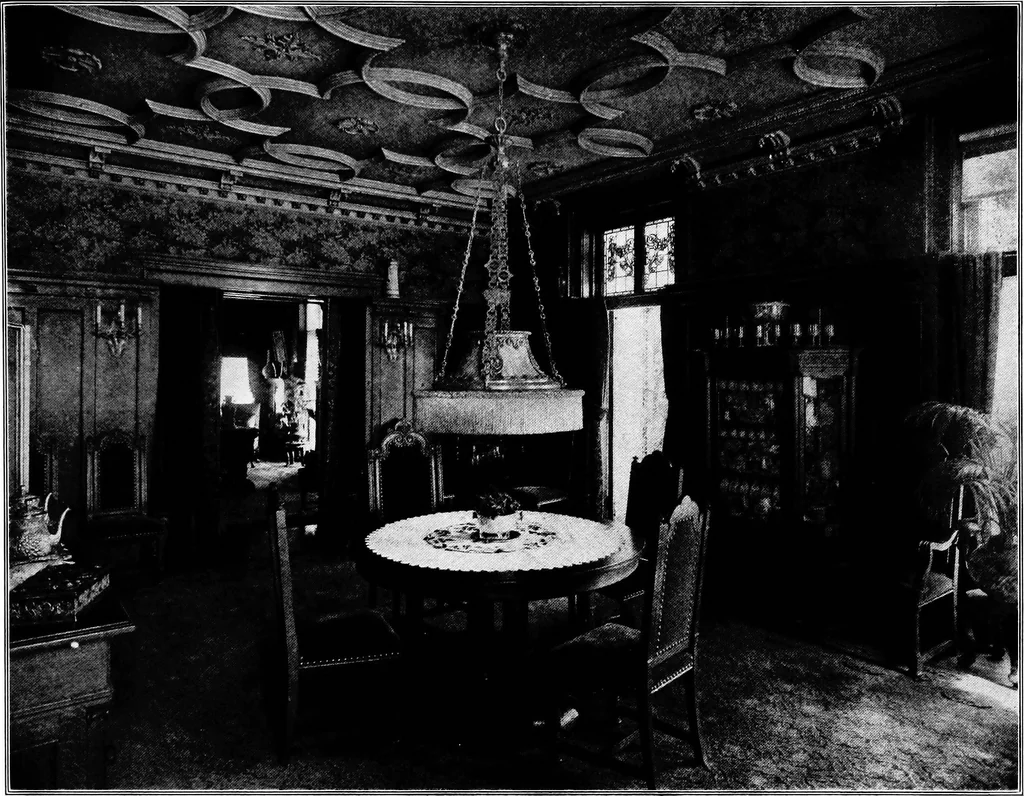 An illustration from The room beautiful; a collection of interior illustrations showing decoration and furnishing details of the important furnishing periods, 1915, leaf 54
