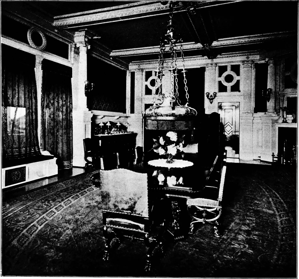 An illustration from The room beautiful; a collection of interior illustrations showing decoration and furnishing details of the important furnishing periods, 1915, leaf 61