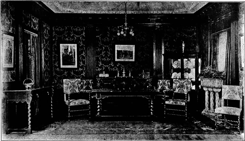 An illustration from The room beautiful; a collection of interior illustrations showing decoration and furnishing details of the important furnishing periods, 1915, leaf 66