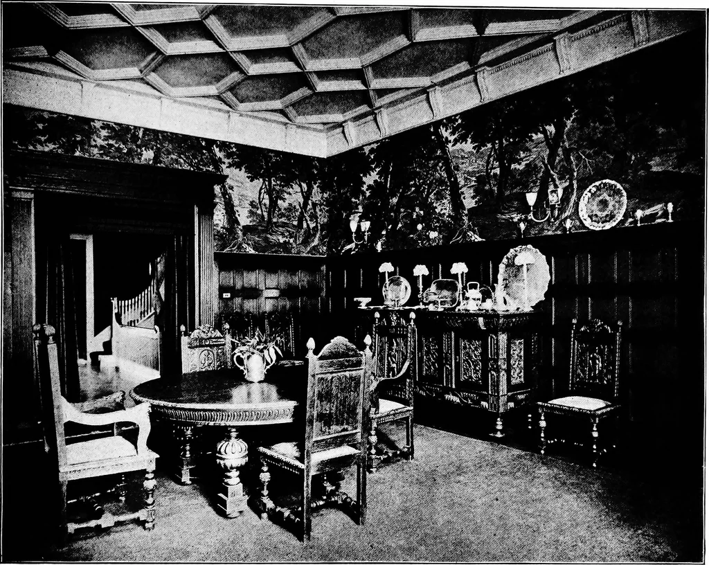 An illustration from The room beautiful; a collection of interior illustrations showing decoration and furnishing details of the important furnishing periods, 1915, leaf 68