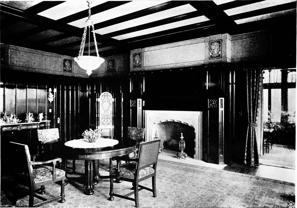 An illustration from The room beautiful; a collection of interior illustrations showing decoration and furnishing details of the important furnishing periods, 1915, leaf 77