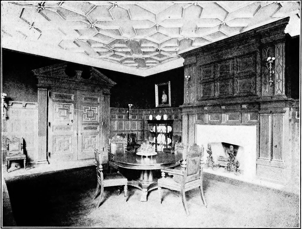 An illustration from The room beautiful; a collection of interior illustrations showing decoration and furnishing details of the important furnishing periods, 1915, leaf 82