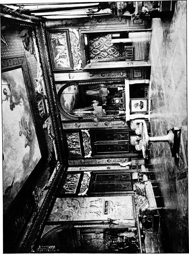 An illustration from The room beautiful; a collection of interior illustrations showing decoration and furnishing details of the important furnishing periods, 1915, leaf 85