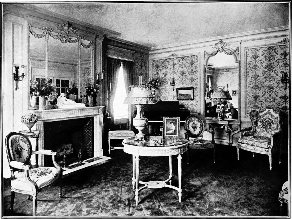 An illustration from The room beautiful; a collection of interior illustrations showing decoration and furnishing details of the important furnishing periods, 1915, leaf 87