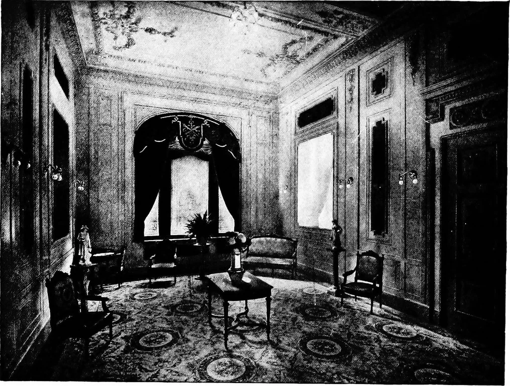 An illustration from The room beautiful; a collection of interior illustrations showing decoration and furnishing details of the important furnishing periods, 1915, leaf 89