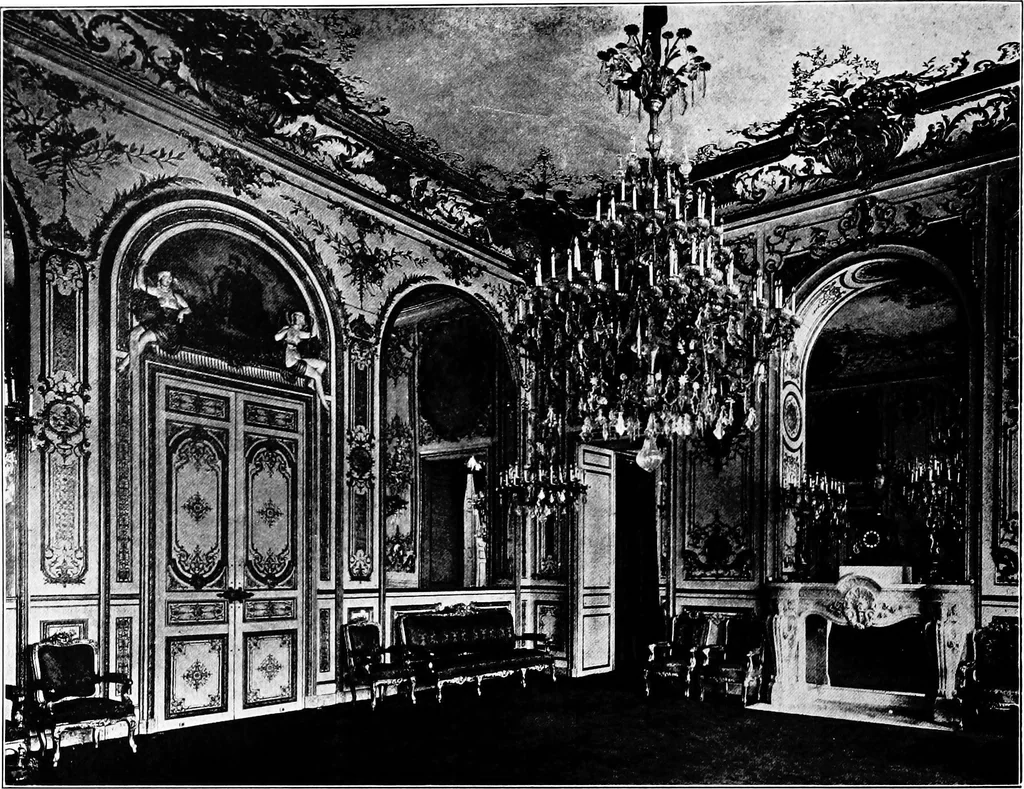 An illustration from The room beautiful; a collection of interior illustrations showing decoration and furnishing details of the important furnishing periods, 1915, leaf 99