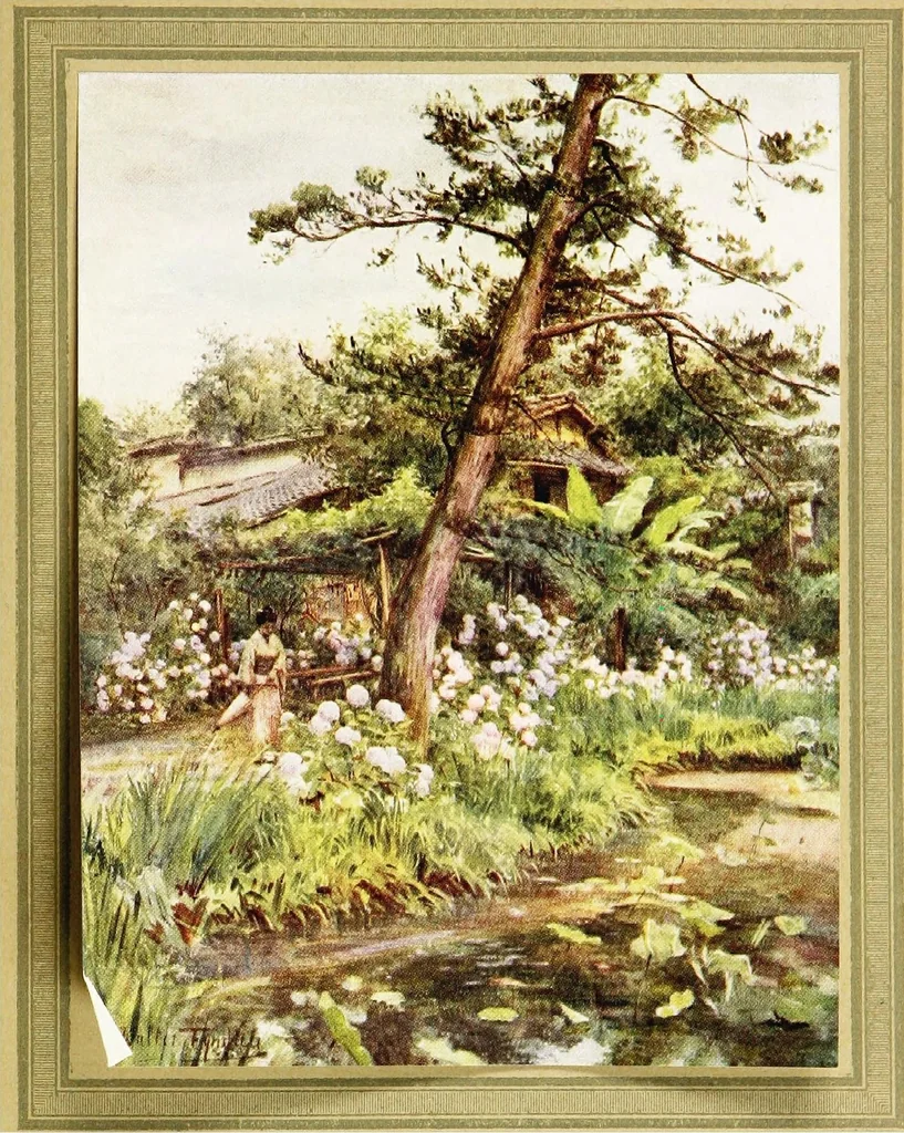 An illustration from Japanese gardens, 1912, leaf 243