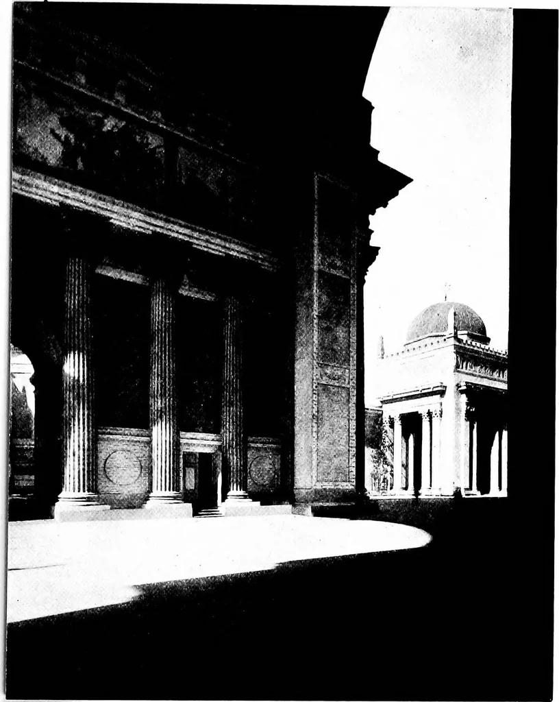 An illustration from The art of the exposition : personal impressions of the architecture, sculpture, mural decorations, color scheme & other aesthetic aspects of the Panama-Pacific International Exposition, 1915, leaf 24