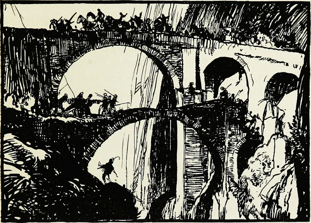 An illustration from A book of bridges, 1915, leaf 102