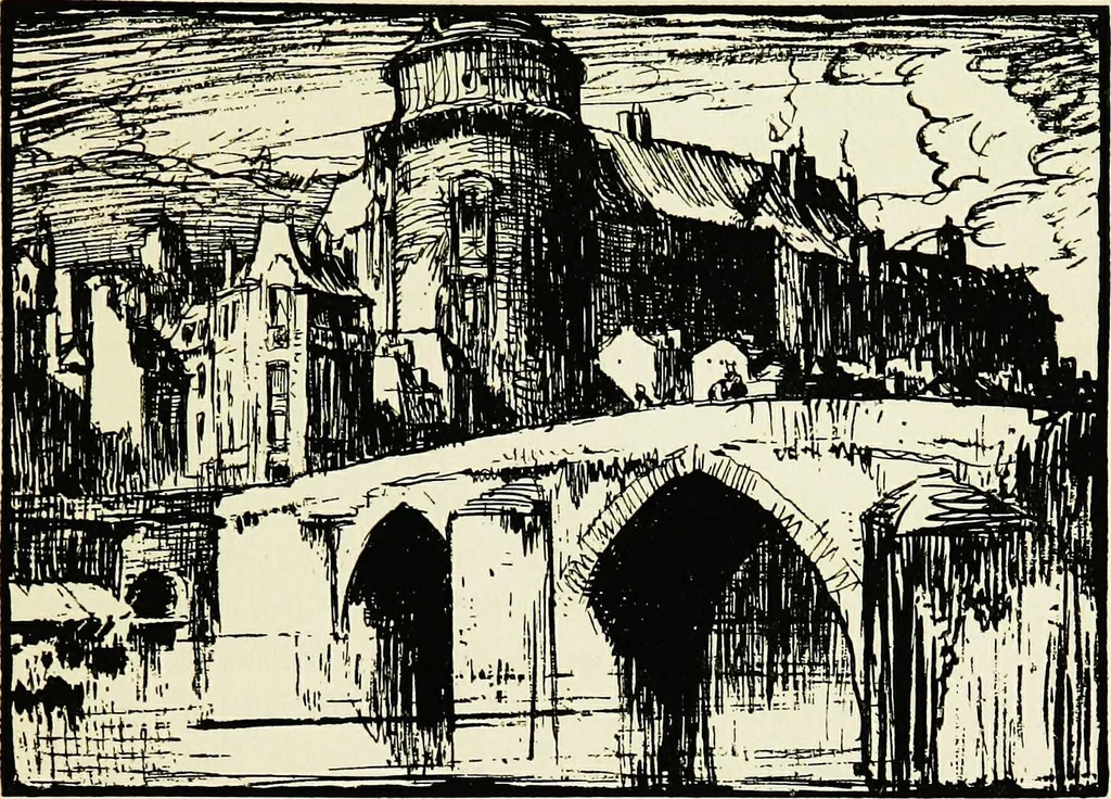 An illustration from A book of bridges, 1915, leaf 12