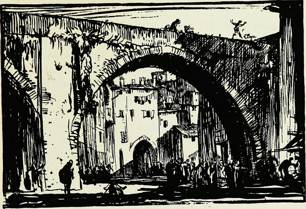An illustration from A book of bridges, 1915, leaf 124