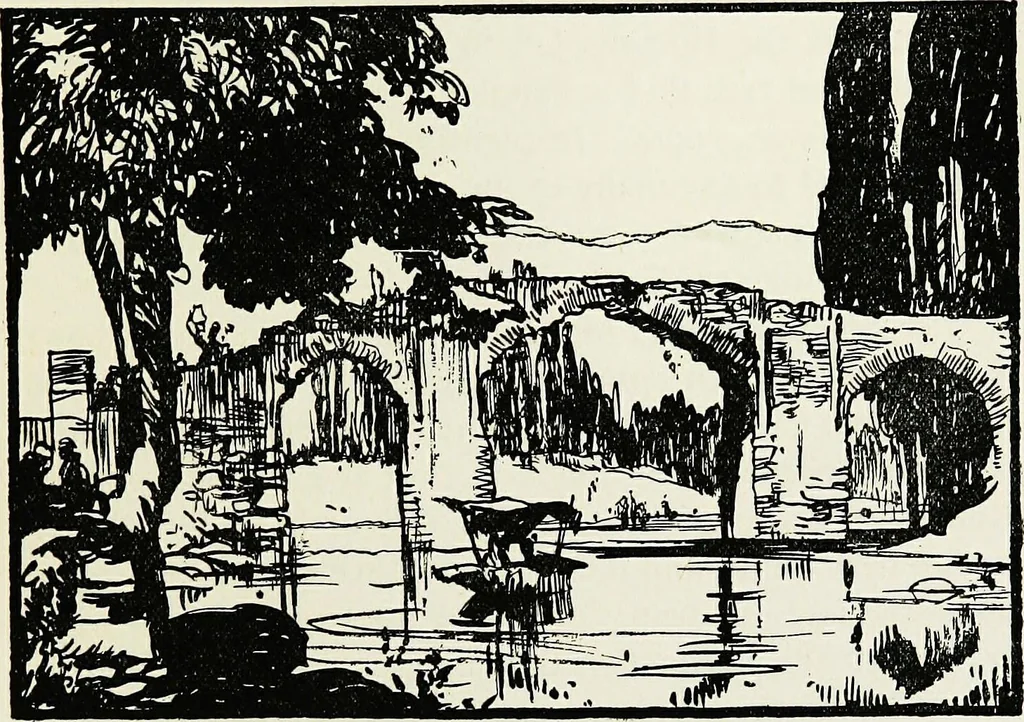 An illustration from A book of bridges, 1915, leaf 212