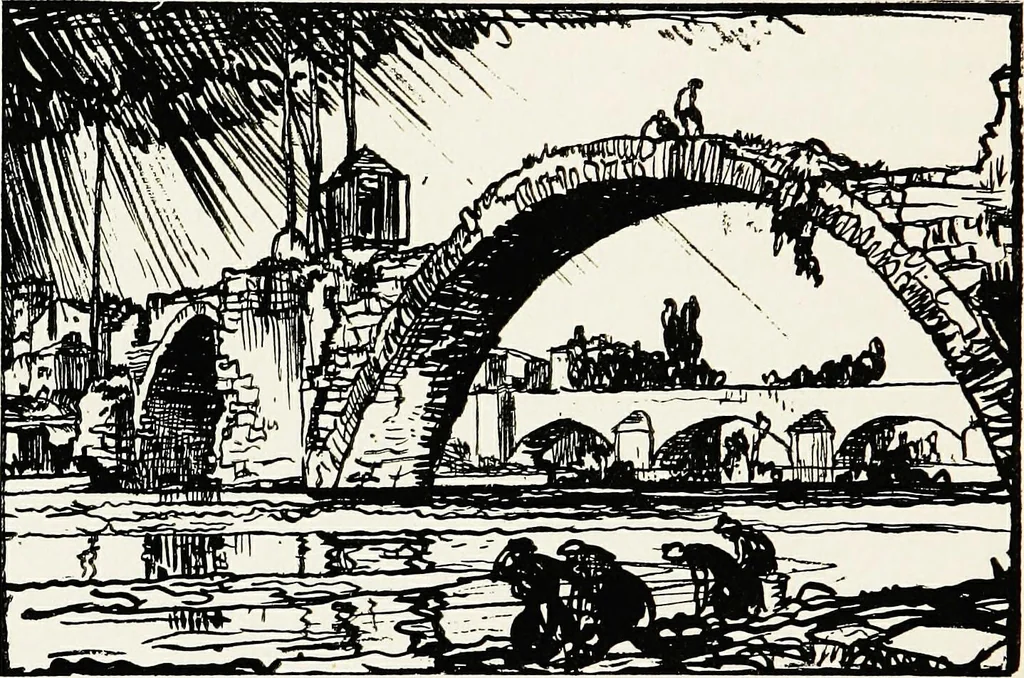 An illustration from A book of bridges, 1915, leaf 231
