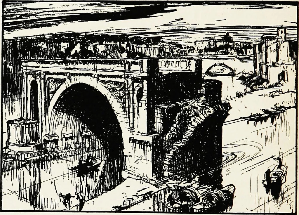 An illustration from A book of bridges, 1915, leaf 247