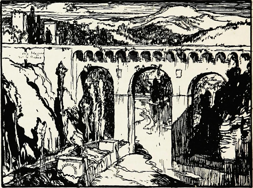An illustration from A book of bridges, 1915, leaf 255