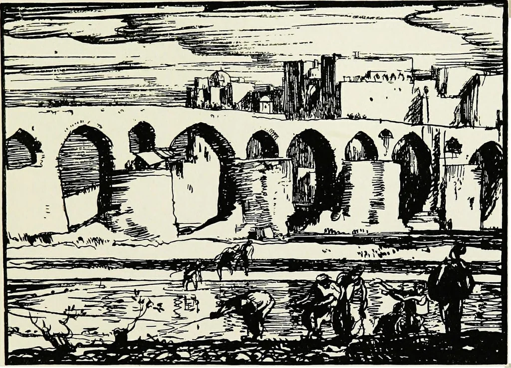 An illustration from A book of bridges, 1915, leaf 258