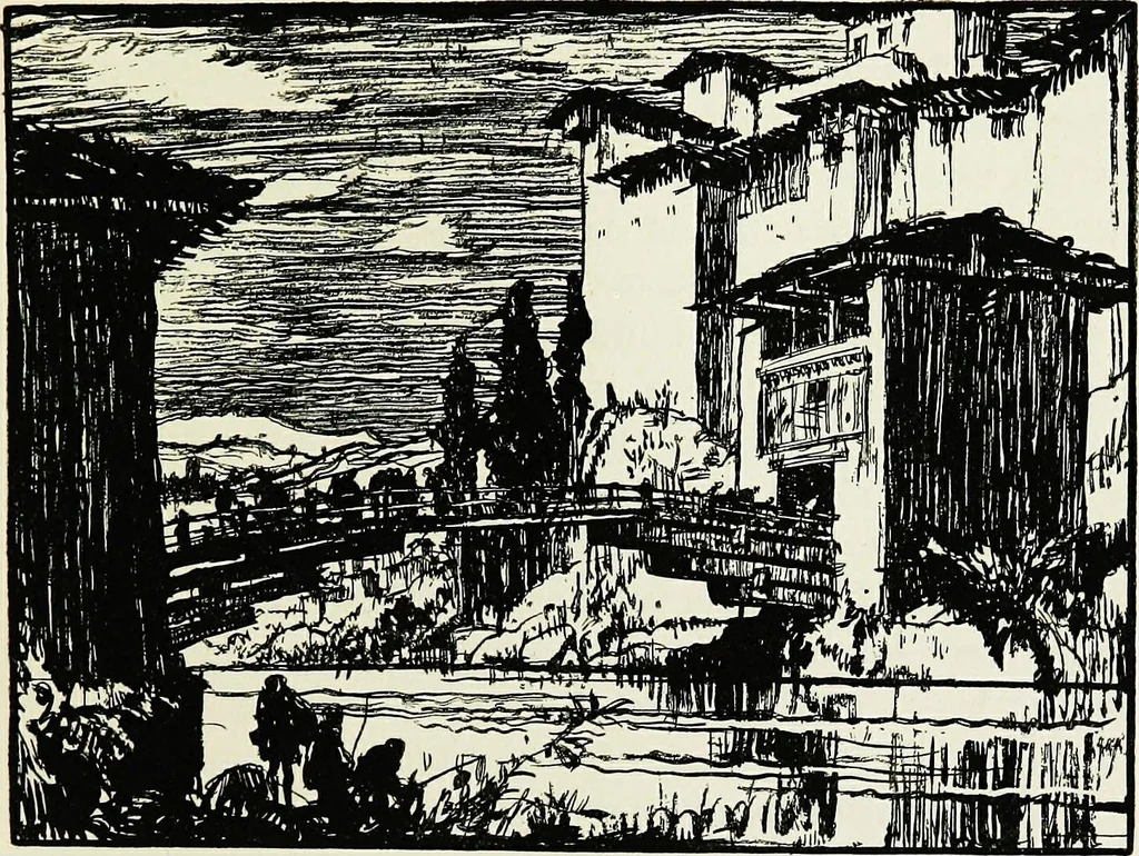 An illustration from A book of bridges, 1915, leaf 346