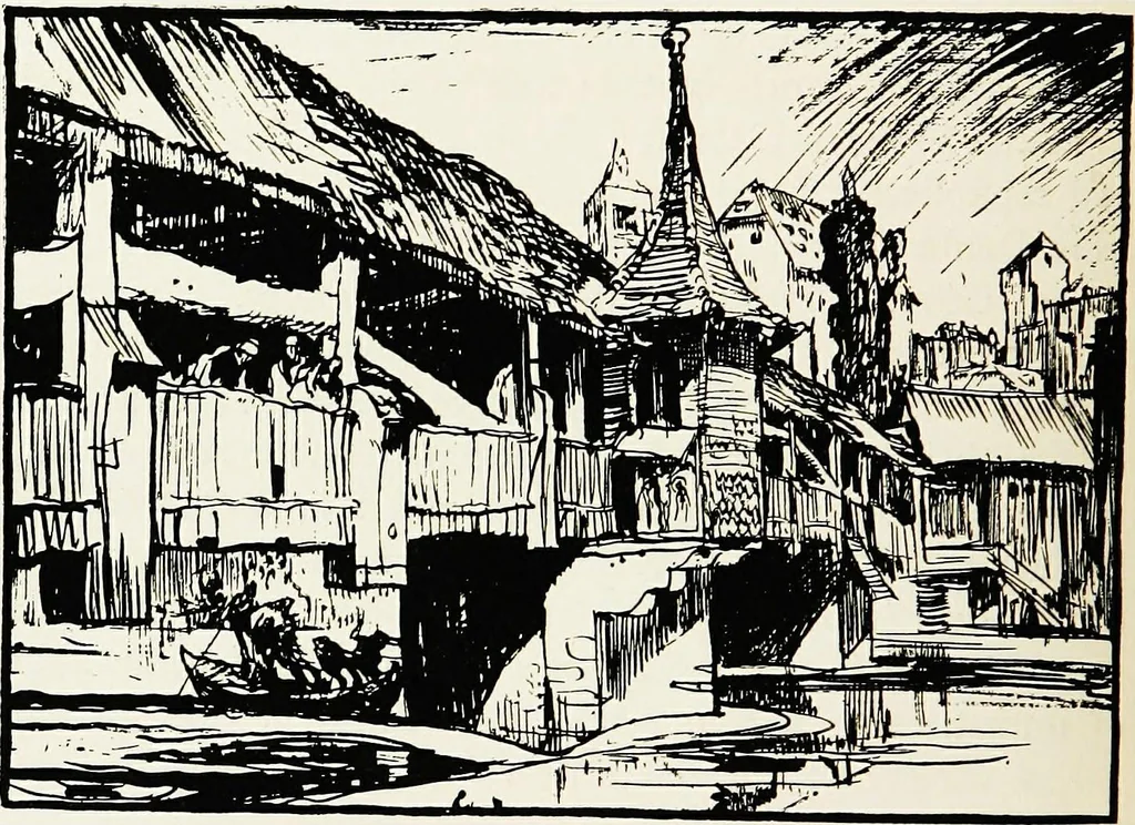 An illustration from A book of bridges, 1915, leaf 371