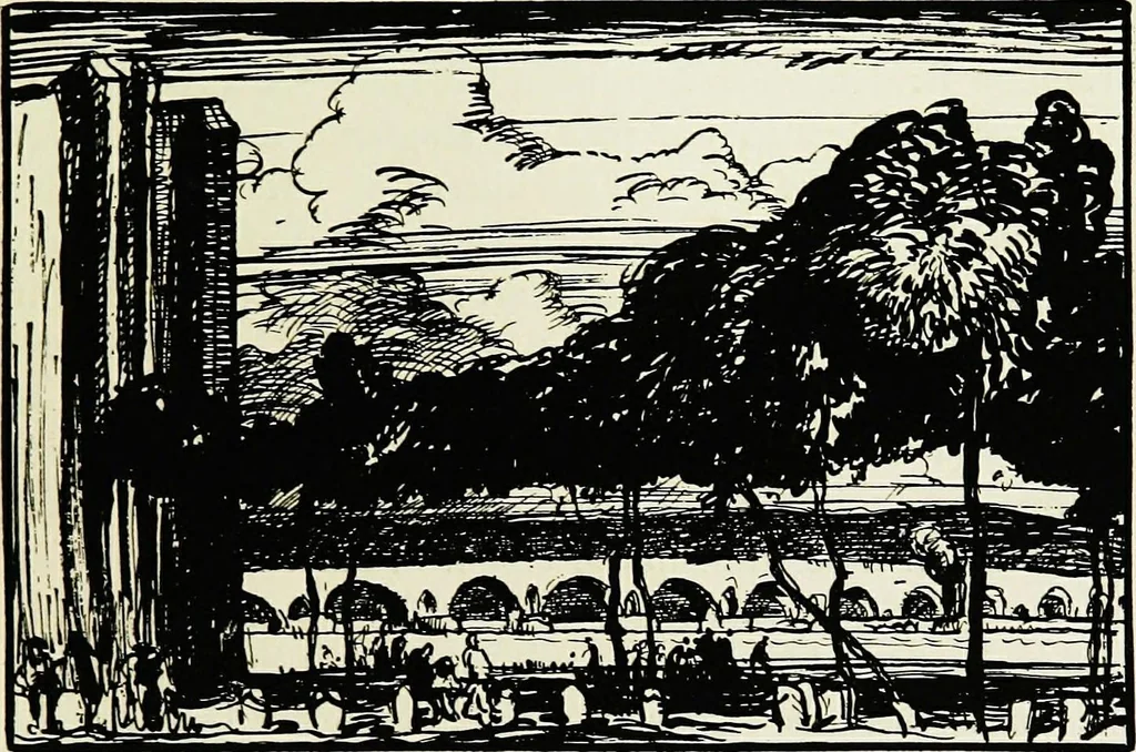 An illustration from A book of bridges, 1915, leaf 372