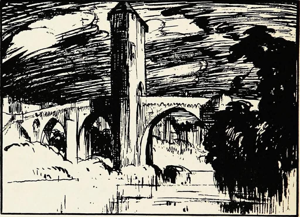 An illustration from A book of bridges, 1915, leaf 43