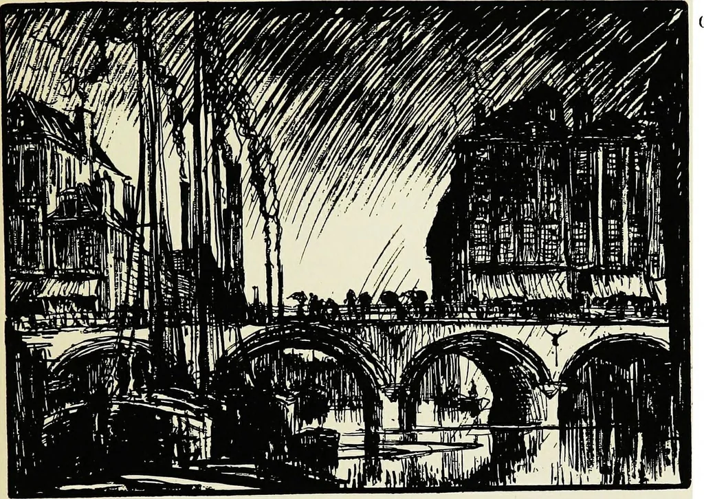 An illustration from A book of bridges, 1915, leaf 456