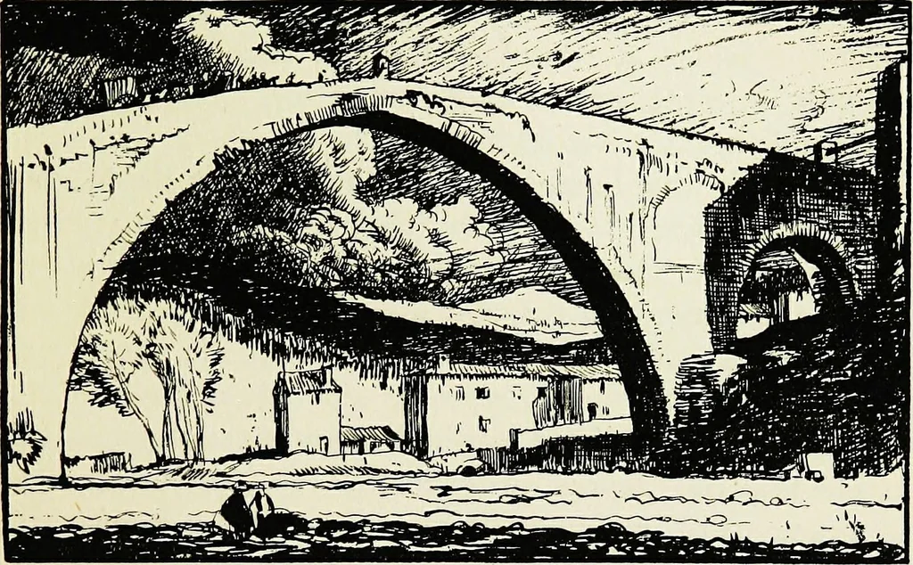 An illustration from A book of bridges, 1915, leaf 54