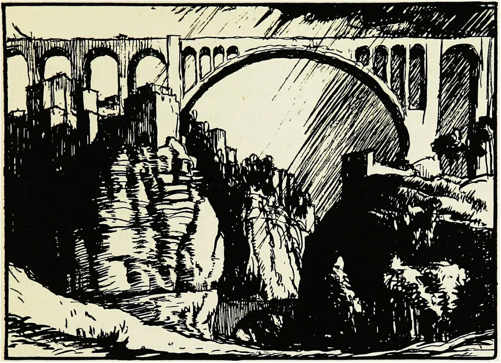 An illustration from A book of bridges, 1915, leaf 86