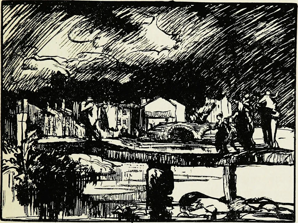 An illustration from A book of bridges, 1915, leaf 98