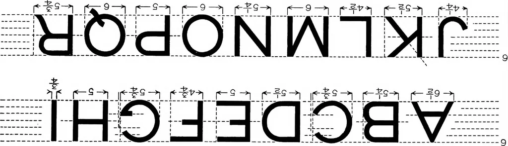 An illustration from Free-hand lettering. Being a treatise on plain lettering from the practical standpoint for use in engineering schools and colleges. By Victor T. Wilson.., 1903, leaf 116
