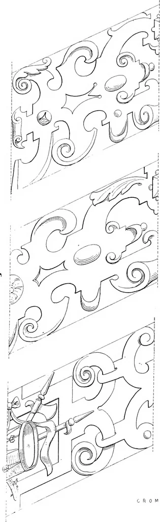 An illustration from Specimens of staircases and handrails of the age of Queen Elizabeth, 1860, leaf 20