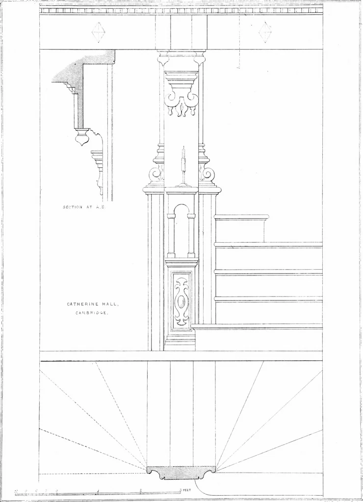 An illustration from Specimens of staircases and handrails of the age of Queen Elizabeth, 1860, leaf 24