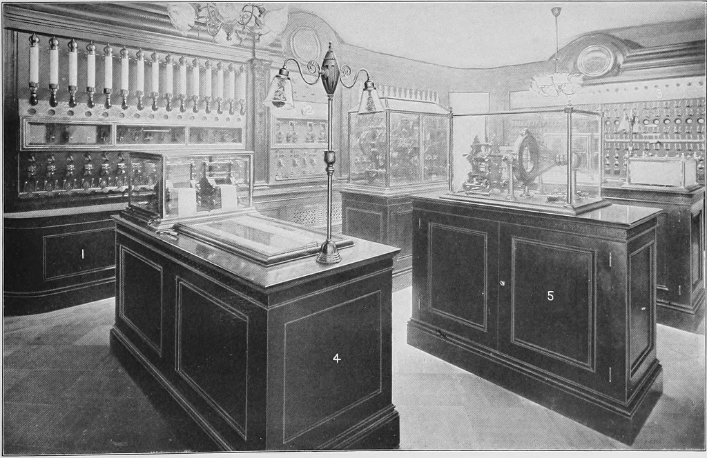 An illustration from Telephones and telegraphs: 1902 : [and Municipal electric fire alarm and police patrol systems], 1906, leaf 172