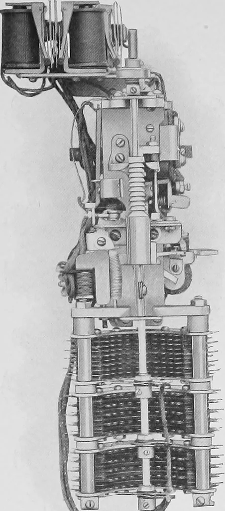 An illustration from Telephones and telegraphs: 1902 : [and Municipal electric fire alarm and police patrol systems], 1906, leaf 68