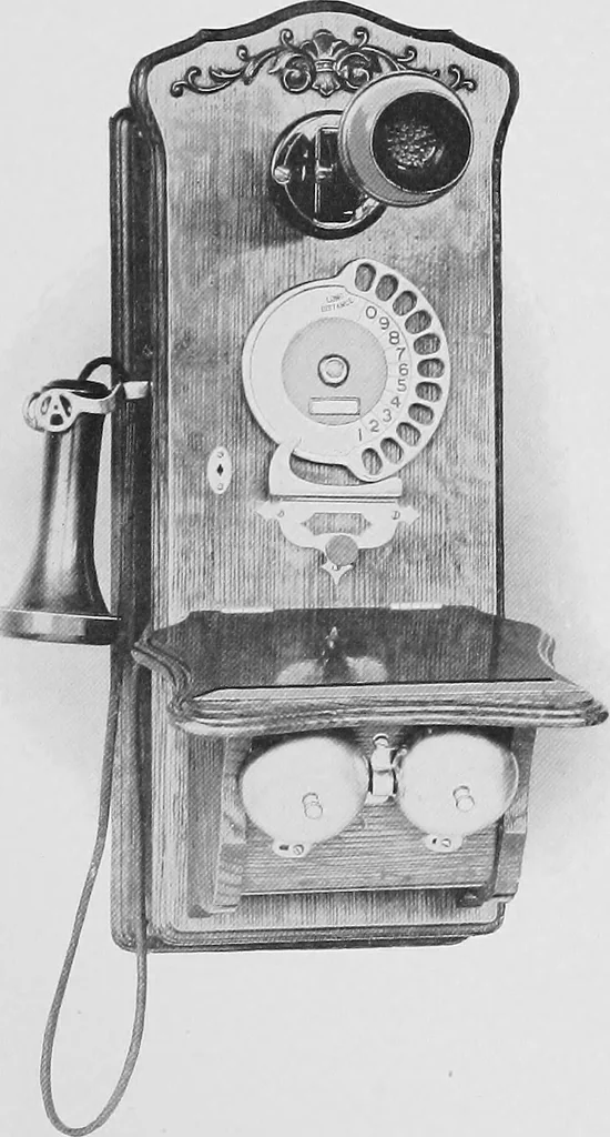 An illustration from Telephones and telegraphs: 1902 : [and Municipal electric fire alarm and police patrol systems], 1906, leaf 68
