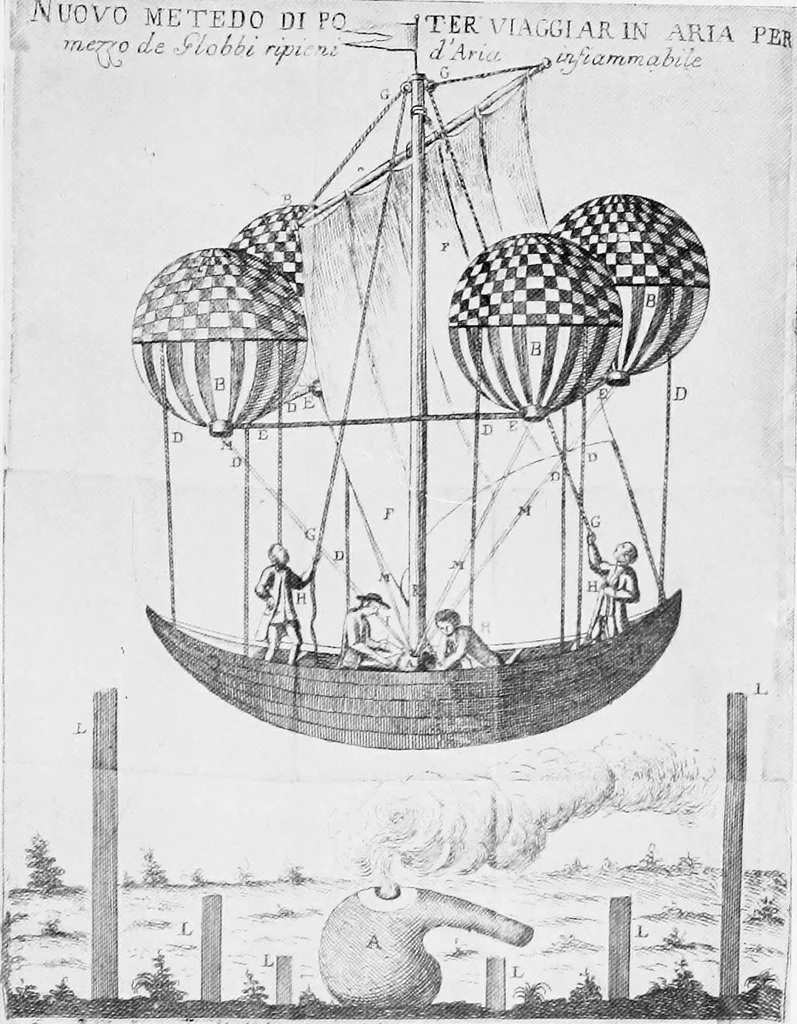 An illustration from The Aerial ship, 1910, leaf 40