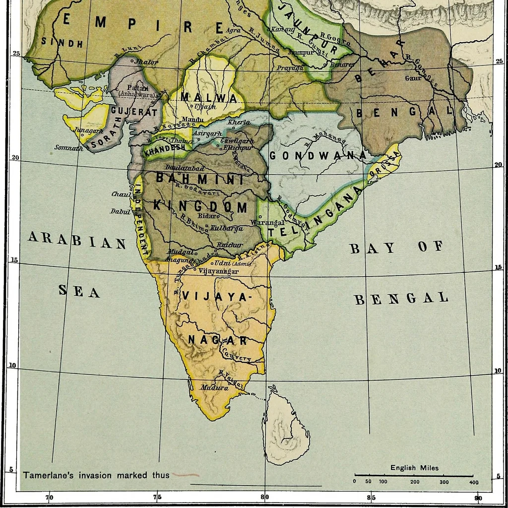 An illustration from Historical atlas of India, for the use of high schools, colleges and private students, 1907, leaf 27