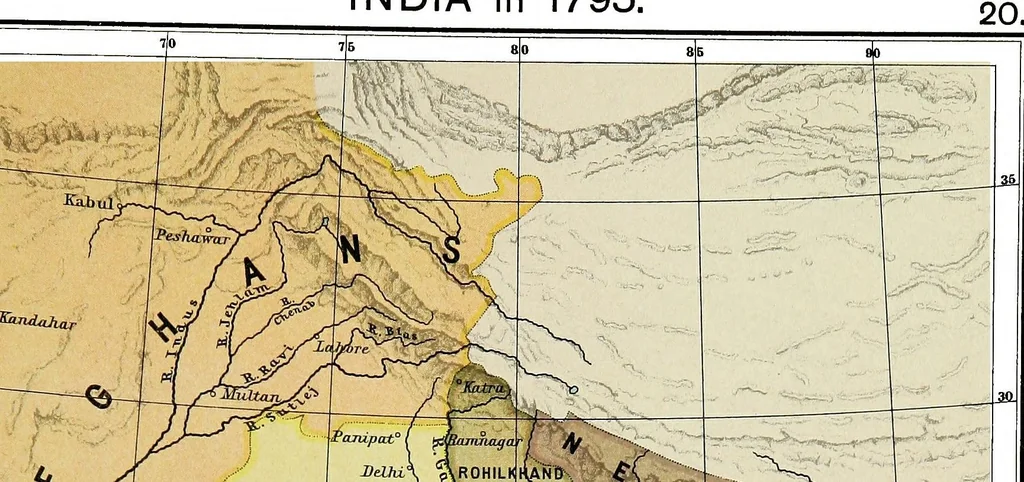 An illustration from Historical atlas of India, for the use of high schools, colleges and private students, 1907, leaf 35